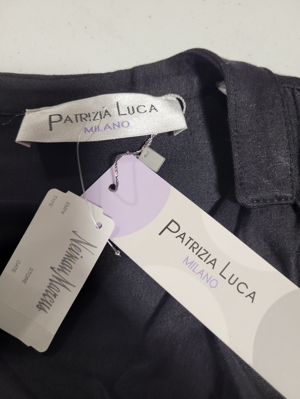 Patrizia Luca Black Long Sleeve Drape Top - Picture 2 of 4